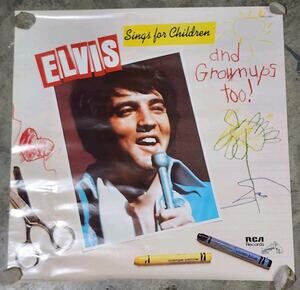 1978 Original Elvis Presley Sings For Children And Grownups Too! Promo Poster